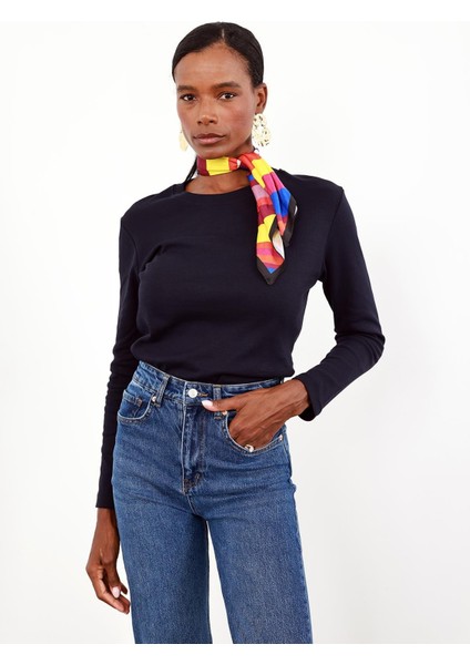 Lacivert Uzun Kollu Basic Tişört 1103 modelleri