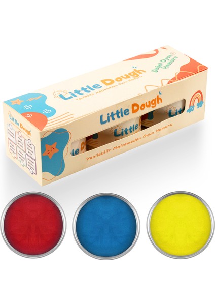 3'lü Doğal Oyun Hamuru - 3*150GRAM - Kırmızı, Mavi, Sarı