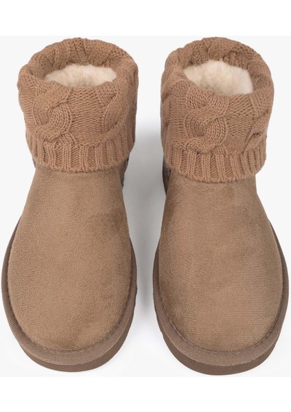 Kadın Uggia Vizon Süet Örgü Tozluk Detaylı Bot modelleri
