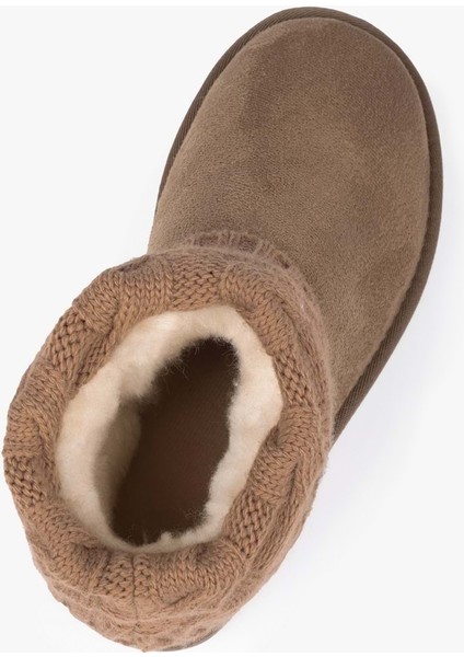 Kadın Uggia Vizon Süet Örgü Tozluk Detaylı Bot fırsatları