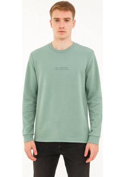 Erkek Slim Fit Uzun Kol Sıfır Yaka SWEATSHIRT-7390