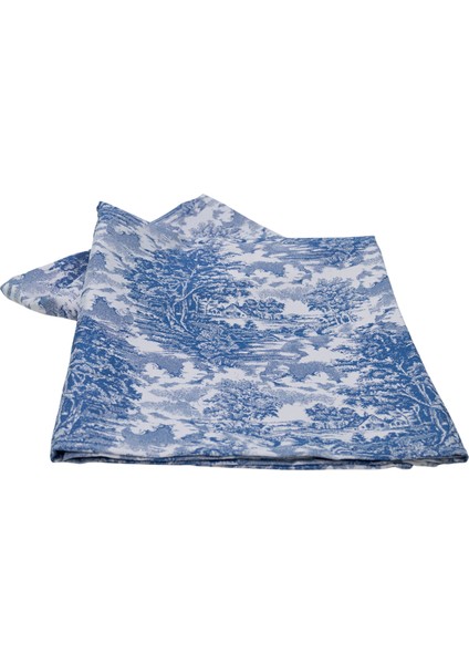 Yüksek Kaliteli Desenli Jakarlı Dokuma Kumaş Yuvarlak 160 x 160 Masa Örtüsü Mavi Ağırlıklı fiyatları