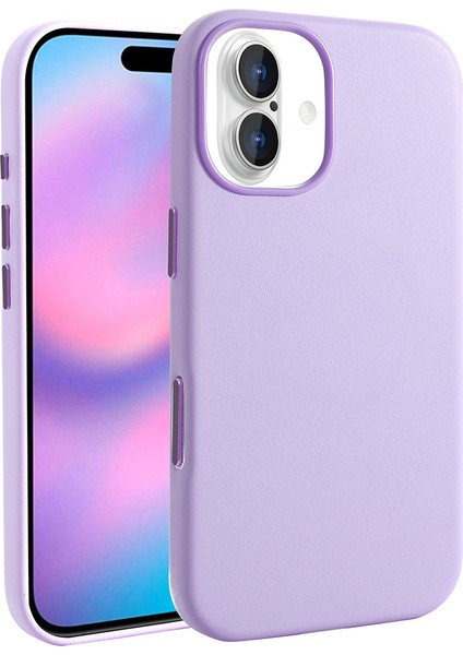 iPhone Uyumlu 17 Kılıf M-Safe Şarj Özellikli Pu Deri Görünümlü Zore Kupra Kapak-Mor