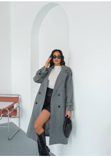 Premium Oversize Modern Gri Kaşe Kaban fiyatları