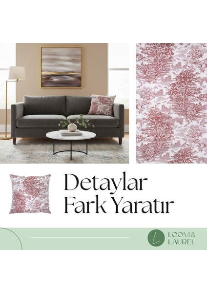 Yüksek Kaliteli Desenli Jakarlı Dokuma Kumaş Kırlent 45 x 43 cm (İçi Dolu) Bordo Ağırlıklı fiyatları