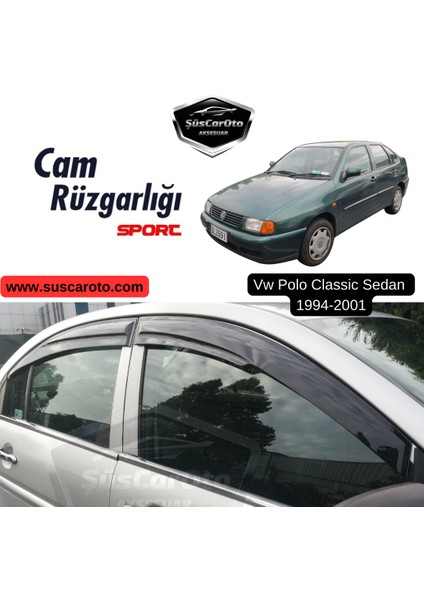 Vw Polo Classic Sedan 1994-2001 Uyumlu Mugen Cam Rüzgarlığı Seti Piano Black 4'lü Ithal