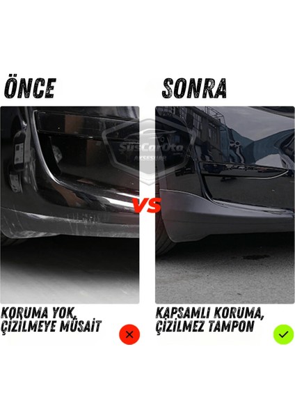Üniversal Her Araca Uyumlu Esnek Tampon Köşesi Koruma Bandı Tampon Köşe Koruyucu Şerit Yumuşak Bant 2 Parça Beyaz 28 cm ONP489