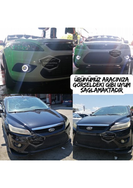 Ford Focus 2.5 2009-2011 Uyumlu Üniversal Mercekli Angel Sis Farı Metal Su Geçirmez 76 mm Turuncu Halkalı Gündüz Farı Angel Eyes 2 Adet modelleri