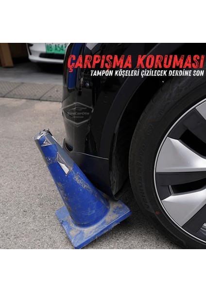 Üniversal Her Araca Uyumlu Esnek Tampon Köşesi Koruma Bandı Tampon Köşe Koruyucu Şerit Yumuşak Bant 2 Parça Siyah 35 cm ONP486 modelleri