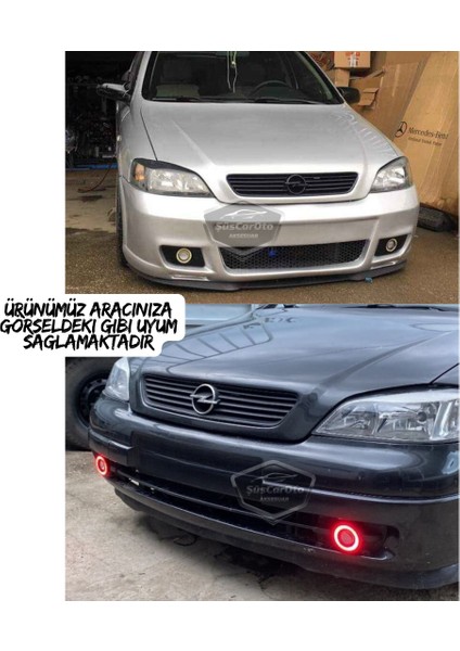 Opel Astra G 1998-2004 Uyumlu Üniversal Mercekli Angel Sis Farı Metal Su Geçirmez 76 mm Sarı Halkalı Gündüz Farı Angel Eyes 2 Adet fırsatları