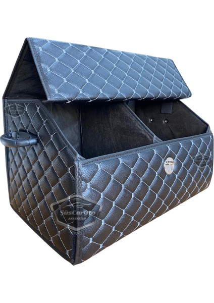 Araç Bagaj Düzenleyici Deri Çanta Organizer Deri Araba Çantası Oto Içi Eşya Aksesuarları Düzenleme Otomobil Aksesuar Malzeme Beyaz Dikişli Kapitone