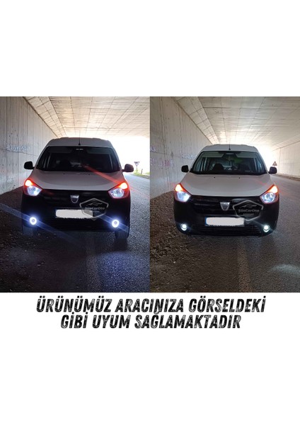 Dacia Dokker 2012-2022 Uyumlu Üniversal Mercekli Angel Sis Farı Metal Su Geçirmez 76 mm Buz Mavi Halkalı Gündüz Farı Angel Eyes 2 Adet indirimleri