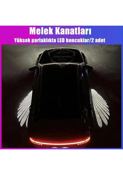 Üniversal Oto Araç Ayna Altı Angel LED Otomobil Gündüz Farı Araba Melek Kanat LED Beyaz 12 Volt