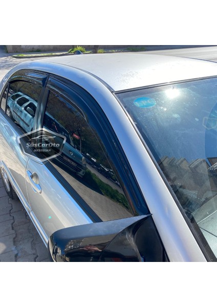 Toyota Corolla E120 2002-2006 Sedan Uyumlu Mugen Cam Rüzgarlığı Seti Piano Black 4'lü Ithal modelleri