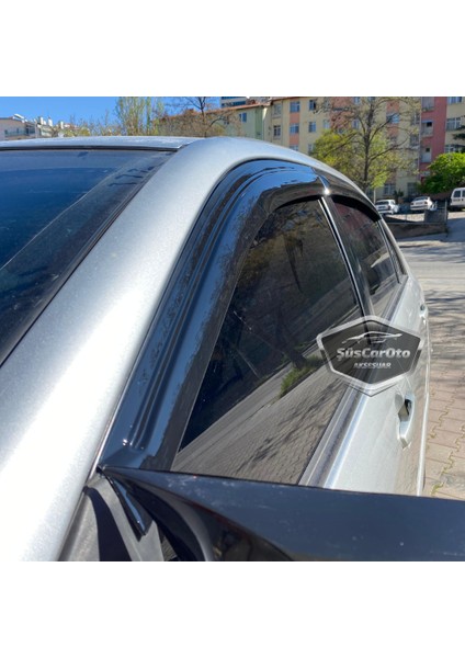 Toyota Corolla E120 2002-2006 Sedan Uyumlu Mugen Cam Rüzgarlığı Seti Piano Black 4'lü Ithal