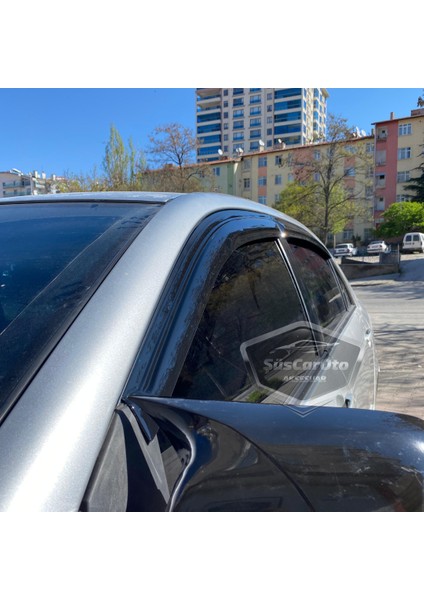 Toyota Corolla E120 2002-2006 Sedan Uyumlu Mugen Cam Rüzgarlığı Seti Piano Black 4'lü Ithal