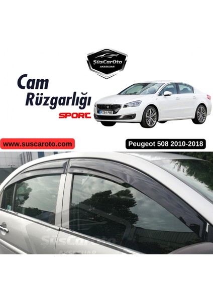 Peugeot 508 2010-2018 Uyumlu Mugen Cam Rüzgarlığı Seti Piano Black 4'lü Ithal