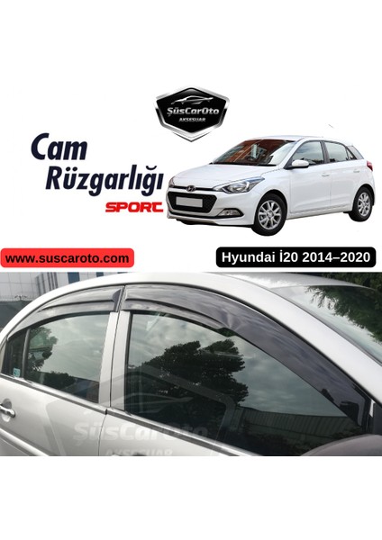 Hyundai I20 2014-2020 Uyumlu Mugen Cam Rüzgarlığı Seti Piano Black 4'lü Ithal