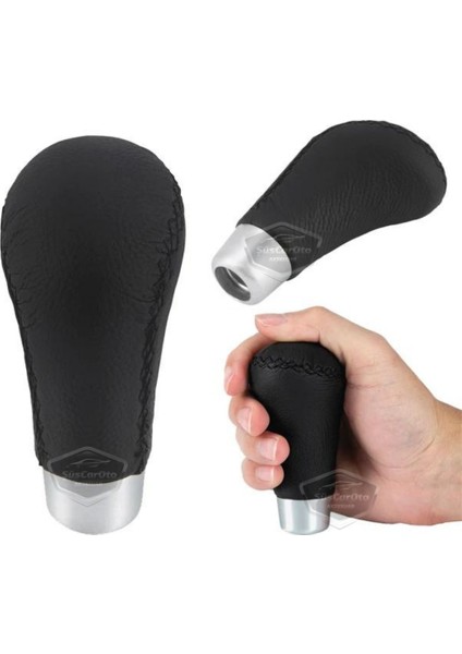 Üniversal Siyah Dikişli Deri Spor Görünümlü Vites Topuzu Aparatlı Manuel Vites Kolu ONV231 fiyatları