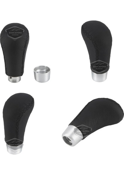 Üniversal Siyah Dikişli Deri Spor Görünümlü Vites Topuzu Aparatlı Manuel Vites Kolu ONV231