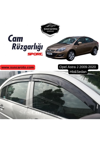Opel Astra J Hb & Sedan 2009-2020 Uyumlu Mugen Cam Rüzgarlığı Seti Piano Black 4'lü Ithal