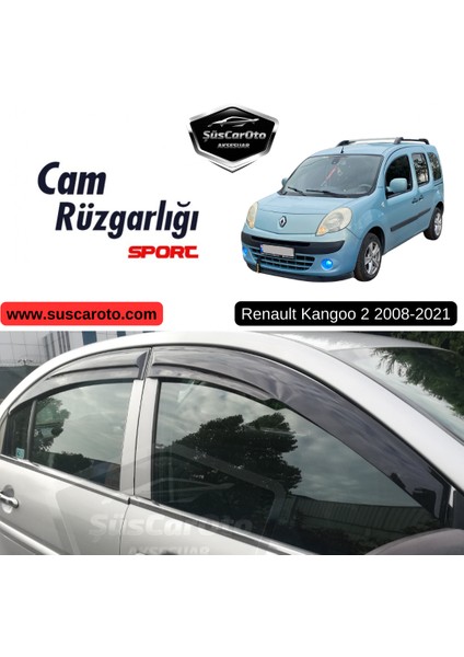Renault Kangoo 2 2008-2021 Uyumlu Mugen Cam Rüzgarlığı Seti Piano Black 4'lü Ithal
