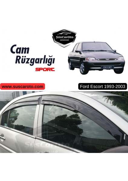 Ford Escort 1993-2003 Uyumlu Mugen Cam Rüzgarlığı Seti Piano Black 4'lü Ithal