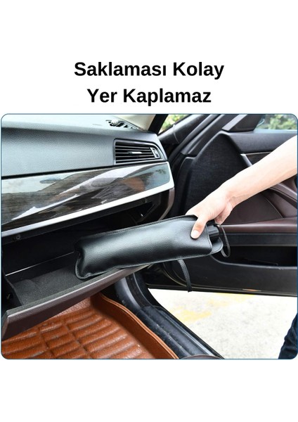 Oto Katlanabilir Güneşlik Şemsiye Ön Cam Gölgelik Özel Esnek Saplı Güneş Koruyucu 132 cm x 77 cm