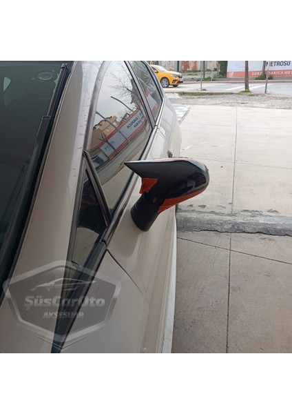 Seat Leon Mk2 2005-2008 Makyajsız Kasa Ile Uyumlu Batman Yarasa Ayna Kapağı Piano Black Abs Plastik modelleri