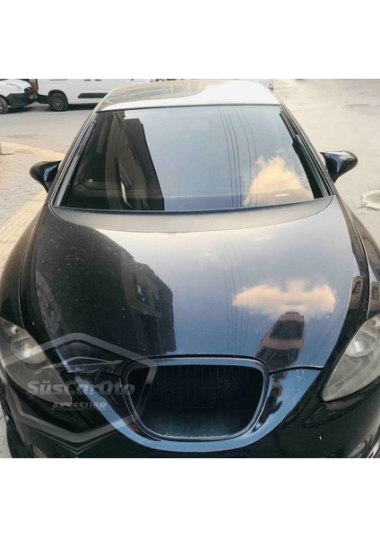 Seat Leon Mk2 2005-2008 Makyajsız Kasa Ile Uyumlu Batman Yarasa Ayna Kapağı Piano Black Abs Plastik