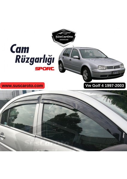 Vw Golf 4 1997-2003 Uyumlu Mugen Cam Rüzgarlığı Seti Piano Black 4'lü Ithal