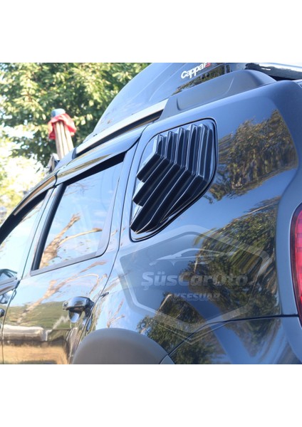 Dacia Duster 2010-2017 Uyumlu Kelebek Cam Izgarası Kelebek Cam Vizörü Havalandırma Sağ Sol Takım Parlak Siyah DST43