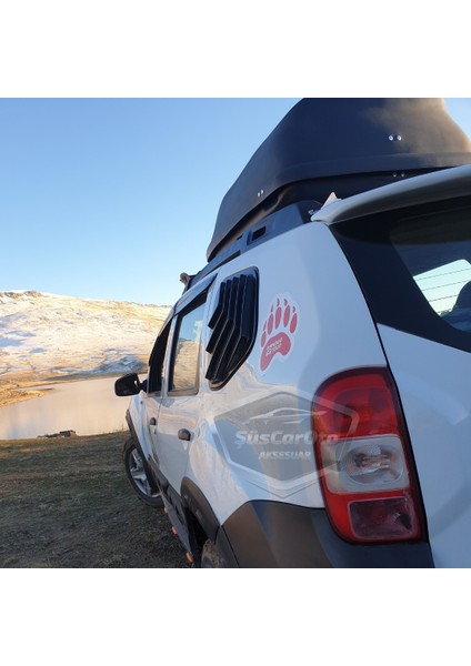 Dacia Duster 2010-2017 Uyumlu Kelebek Cam Izgarası Kelebek Cam Vizörü Havalandırma Sağ Sol Takım Parlak Siyah DST43