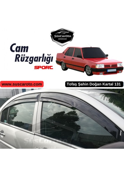 Tofaş Şahin Doğan Kartal 131 Uyumlu Mugen Cam Rüzgarlığı Seti Piano Black 4'lü Ithal