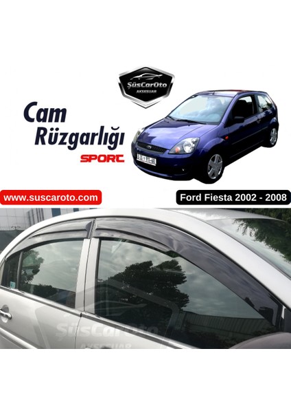 Ford Fiesta 2002-2008 Uyumlu Mugen Cam Rüzgarlığı Seti Piano Black 4'lü Ithal