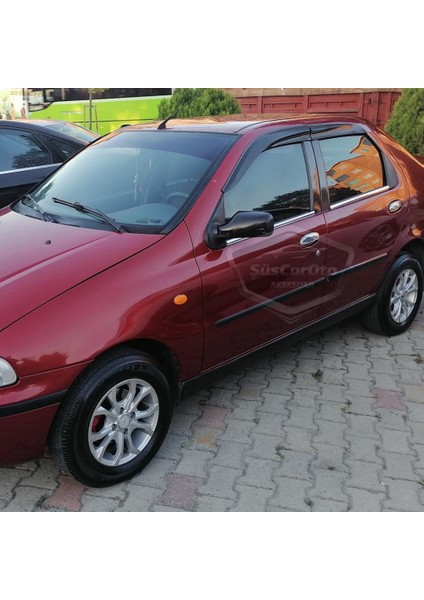 Fiat Albea Palio Siena Hb&sedan Uyumlu Mugen Cam Rüzgarlığı Seti Piano Black 4'lü Ithal modelleri