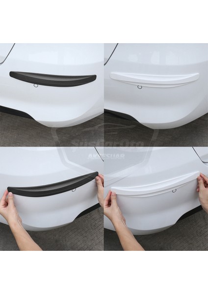 5d Esnek Tampon Koruma Bandı Tampon Koruyucu Şerit Yumuşak Bant 2 Li Paket Beyaz Karbon