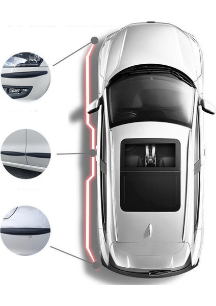 5d Esnek Tampon Koruma Bandı Tampon Koruyucu Şerit Yumuşak Bant 2 Li Paket Beyaz Karbon