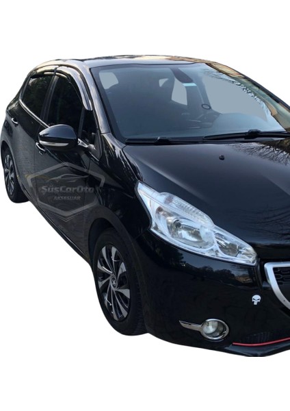 Peugeot 208 2012-2018 Uyumlu Mugen Cam Rüzgarlığı Seti Piano Black 4'lü Ithal
