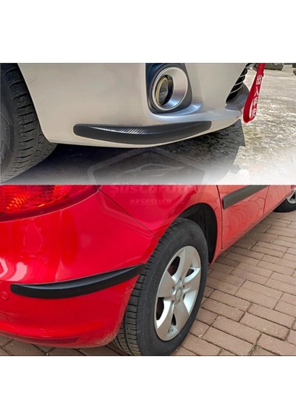 5d Esnek Tampon Koruma Bandı Tampon Koruyucu Şerit Yumuşak Bant 2 Li Paket Kırmızı Karbon