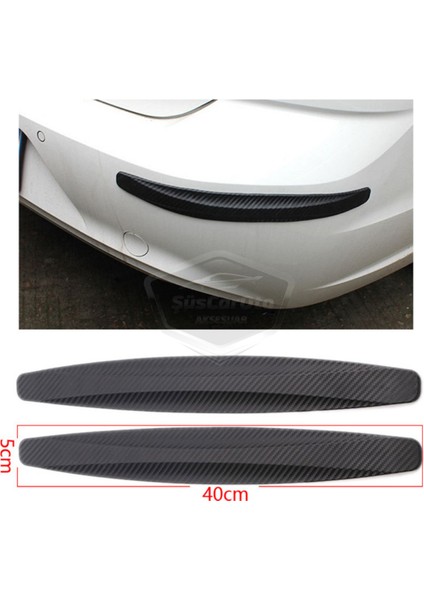 5d Esnek Tampon Koruma Bandı Tampon Koruyucu Şerit Yumuşak Bant 2 Li Paket Kırmızı Karbon