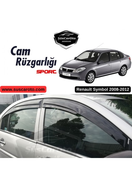 Renault Symbol 2008-2012 Uyumlu Mugen Cam Rüzgarlığı Seti Piano Black 4'lü Ithal