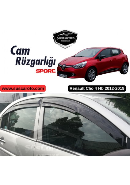 Renault Clio 4 Hb 2012-2019 Uyumlu Mugen Cam Rüzgarlığı Seti Piano Black 4'lü Ithal