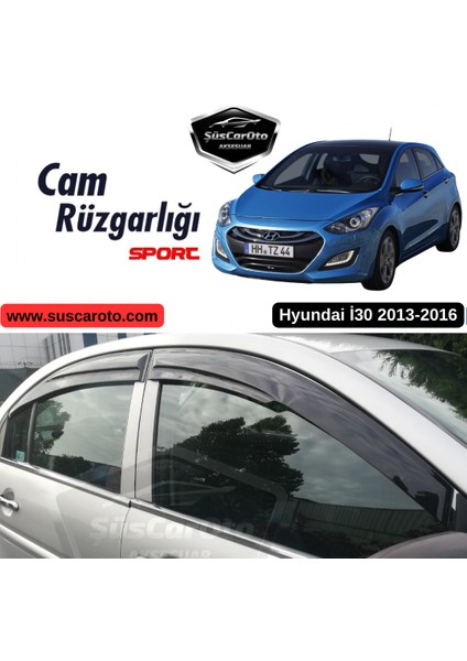 Hyundai I30 2013-2016 Uyumlu Mugen Cam Rüzgarlığı Seti Piano Black 4'lü Ithal