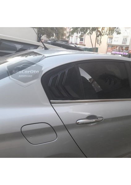 Fiat Egea Sedan 2015 Sonrası Kelebek Cam Izgarası Kelebek Cam Vizörü Havalandırma Sağ Sol Takım Parlak Siyah