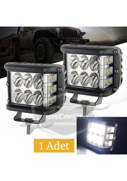 Off Road LED Lamba Delici Yayıcı Beyaz-Beyaz Flaşlı Kare Sis Farı Projektör 45W 12 LED Metal Arazi Çalışma Lambası 1 Adet ONP0524