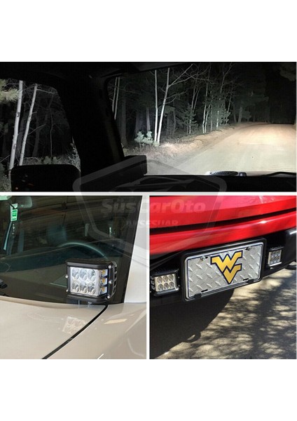 Off Road LED Lamba Delici Yayıcı Beyaz-Beyaz Flaşlı Kare Sis Farı Projektör 45W 12 LED Metal Arazi Çalışma Lambası 1 Adet ONP0524 modelleri