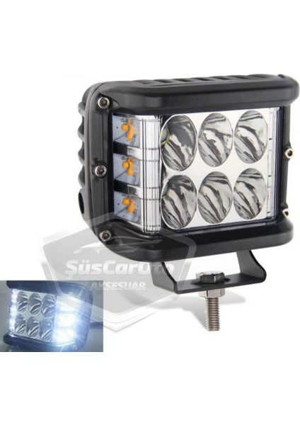 Off Road LED Lamba Delici Yayıcı Beyaz-Beyaz Flaşlı Kare Sis Farı Projektör 45W 12 LED Metal Arazi Çalışma Lambası 1 Adet ONP0524