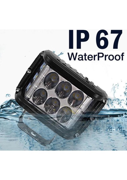 Off Road LED Lamba Delici Yayıcı Beyaz-Beyaz Flaşlı Kare Sis Farı Projektör 45W 12 LED Metal Arazi Çalışma Lambası 1 Adet ONP0524