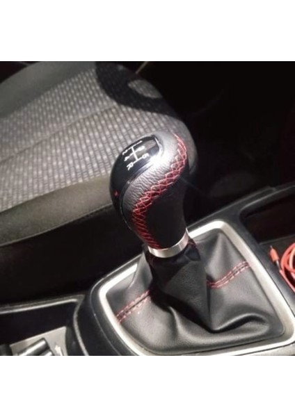 Üniversal Kırmızı Dikişli Deri Spor Görünümlü Vites Topuzu Değişen Kapaklı Aparatlı Manuel Vites Kolu ONV02 indirimleri